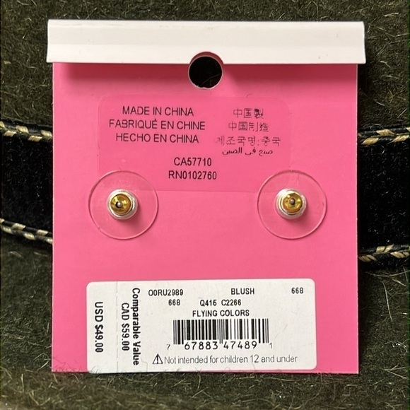 Brand New Kate Spade Flying Colors Blush Post Earrings Marquise Cluster Studs - Picture 12 of 15